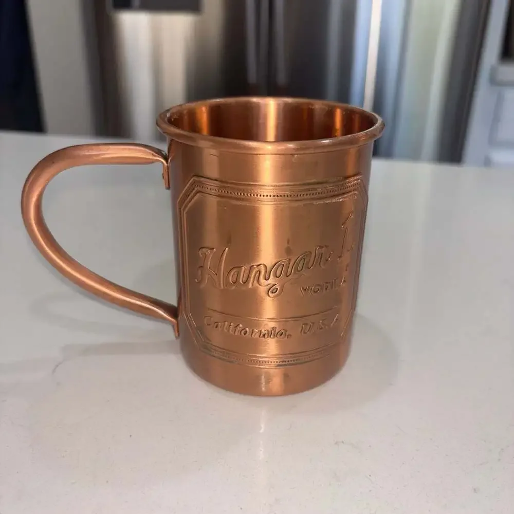 Hangar 1 Vodka Embossed Solid Copper Moscow Mule Mug